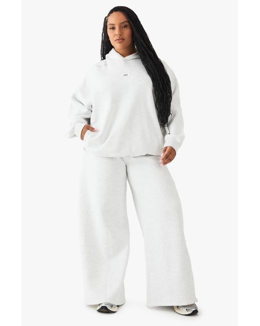 DSGN Studio White Plus Tie Waist Wide Leg Jogger