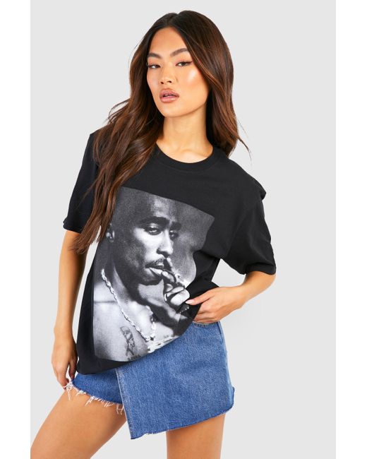 fax jungle Forkæle Boohoo Tupac License Band T-shirt in Black | Lyst