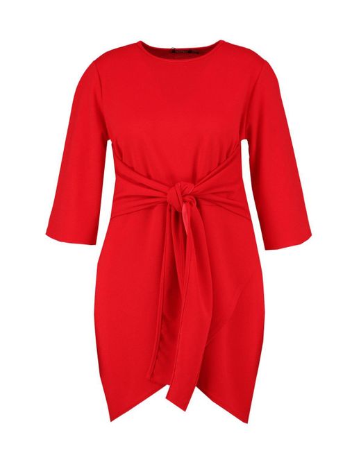 kimono sleeve tie waist wrap dress