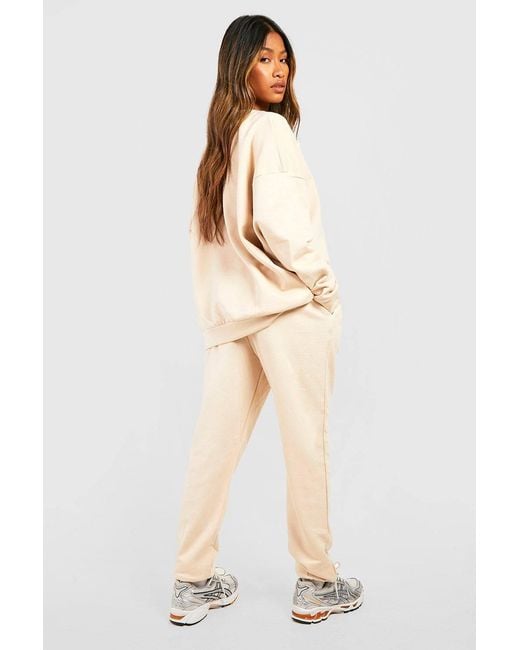 Boohoo Natural Basic Oversized Cuffed Joggers