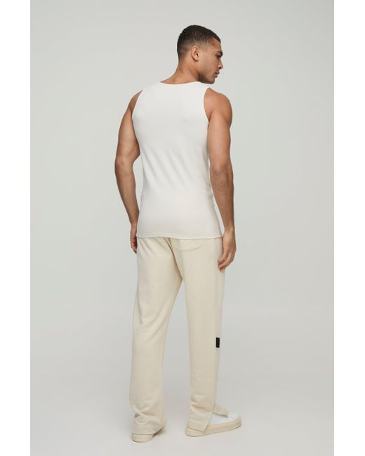Boohoo White Basic Muscle Fit Tank