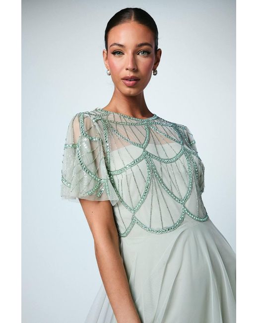 Coast Green Embellished Floral Bodice Bridesmaid Dress