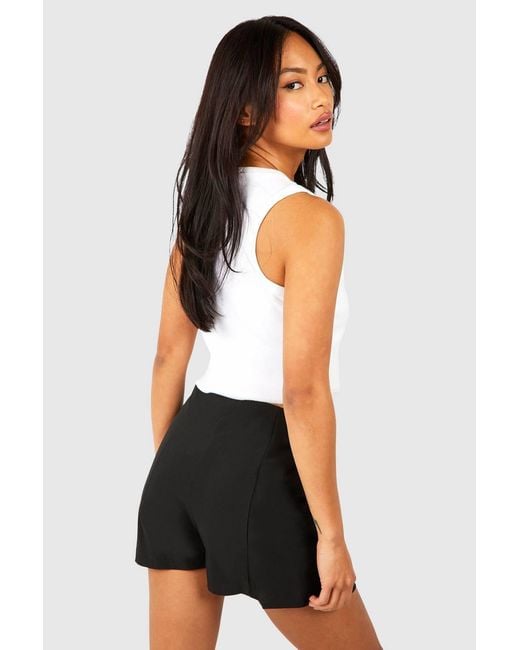 Boohoo Black Cargo Wrap Skort