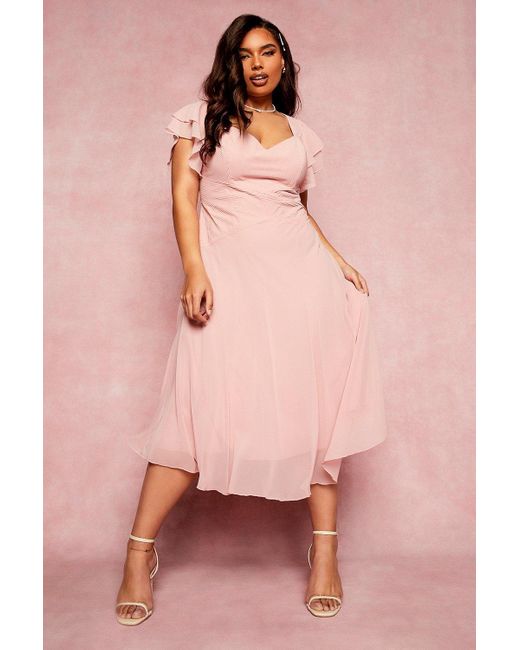 pink midi occasion dress