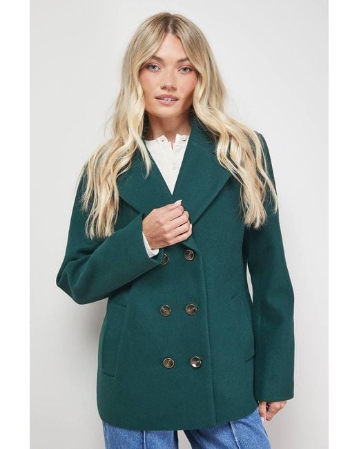Oasis Blue Double Breasted Blazer Coat