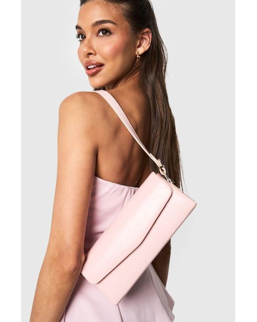 Boohoo Pink Structured Shoulder Bag