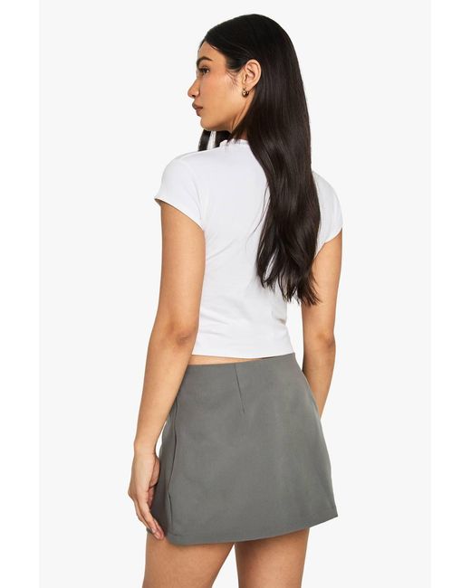 Boohoo Black Split Hem Mini Skort