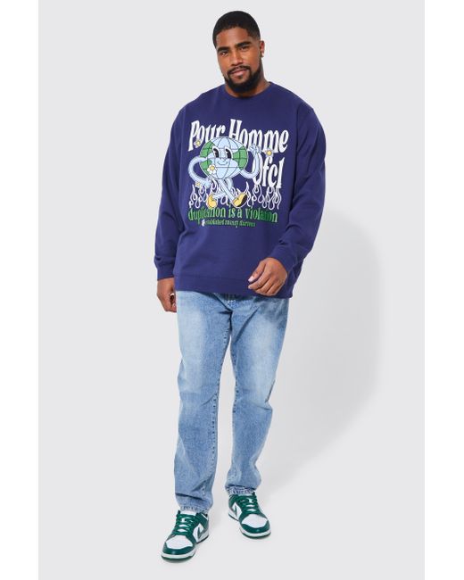 Mellemøsten gøre ondt spørgeskema Boohoo Plus Save Our Planet Graphic Sweatshirt in Blue | Lyst