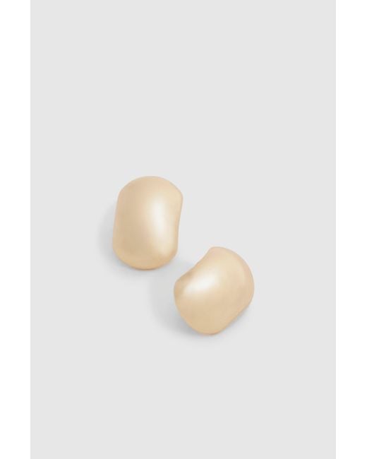 Gold Oversized Bubble Stud Earrings Boohoo de color White