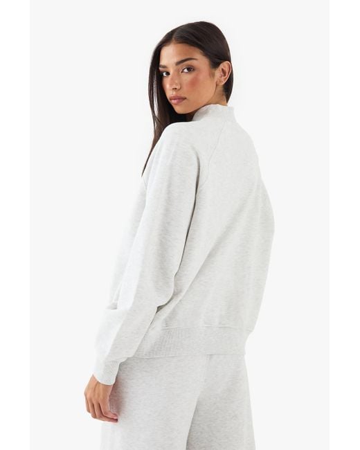 DSGN Studio White Bomber Zip Through Sweatshirt