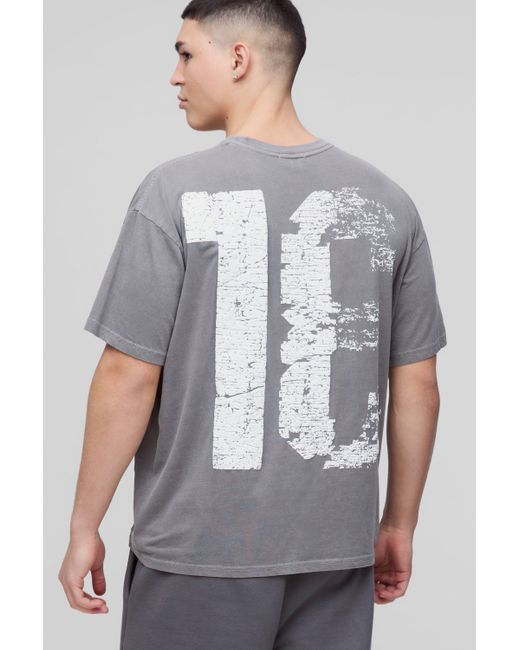 BoohooMAN Oversize T-Shirt mit 13 Print in Gray für Herren