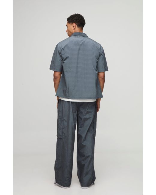 Technic Gray Parachute Al Embossed Trouser