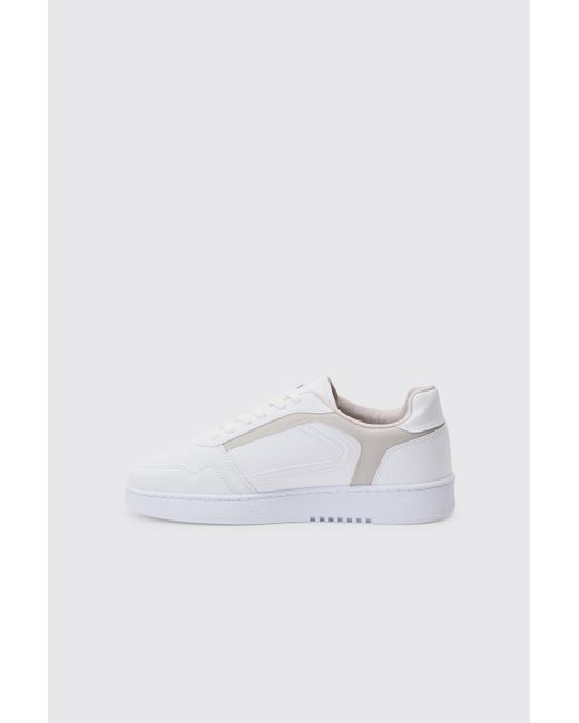 Boohoo White Contrast Panel Chunky Sneakers In Stone