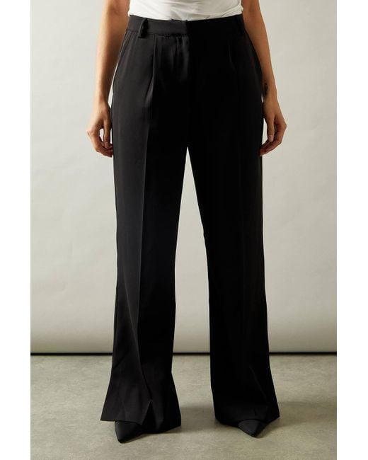 Wallis Black Side Split Flare Pants