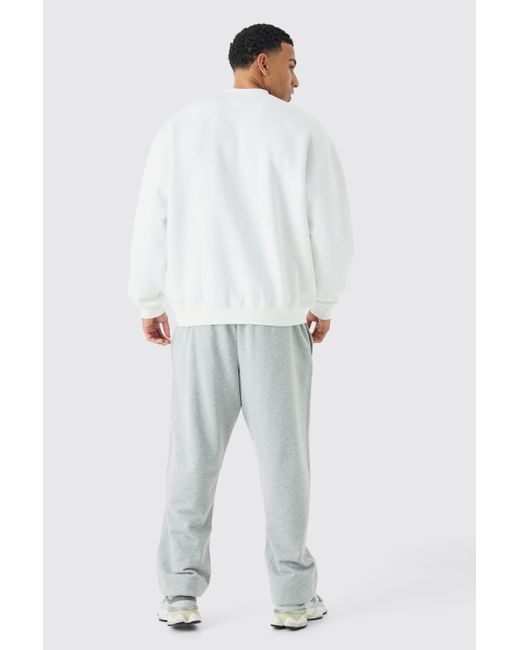 BoohooMAN Oversized Extended Neck Sweatshirt in White für Herren