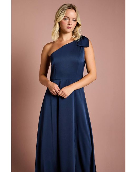 Coast Blue Teen One Shoulder Bow Bridesmaids Dress