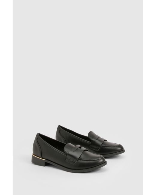 Boohoo Black Trim Basic Loafers