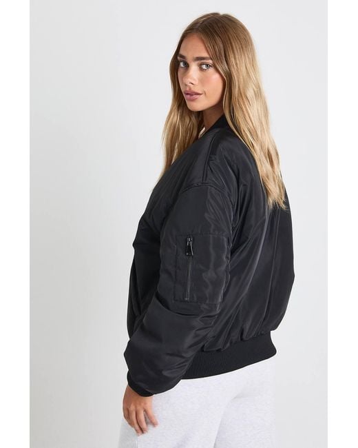 Boohoo Black Oversized Bomber Jacket