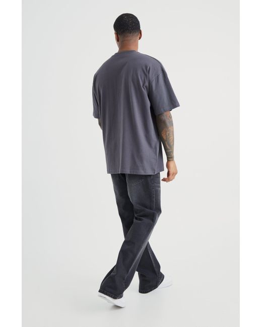 BoohooMAN Blue Relaxed Rigid Flare Jean for men