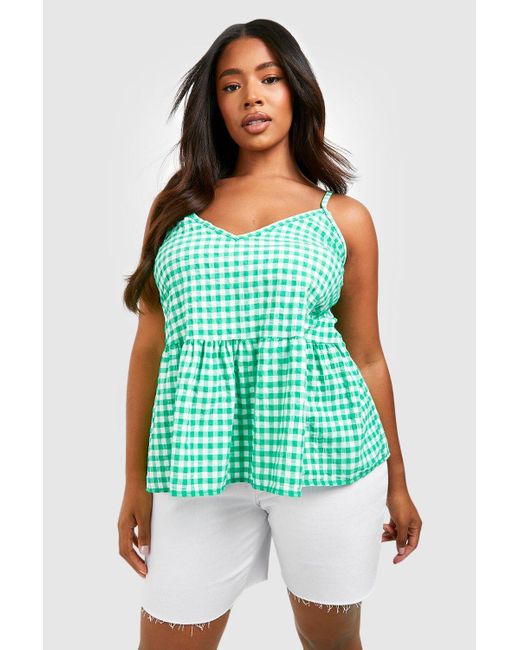 Boohoo Gingham Cami Top in Lyst