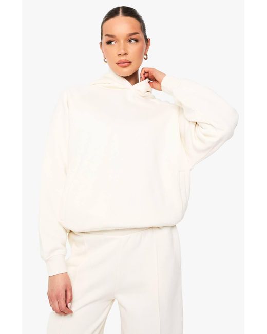 Boohoo White Raglan Seam Oversized Hoodie
