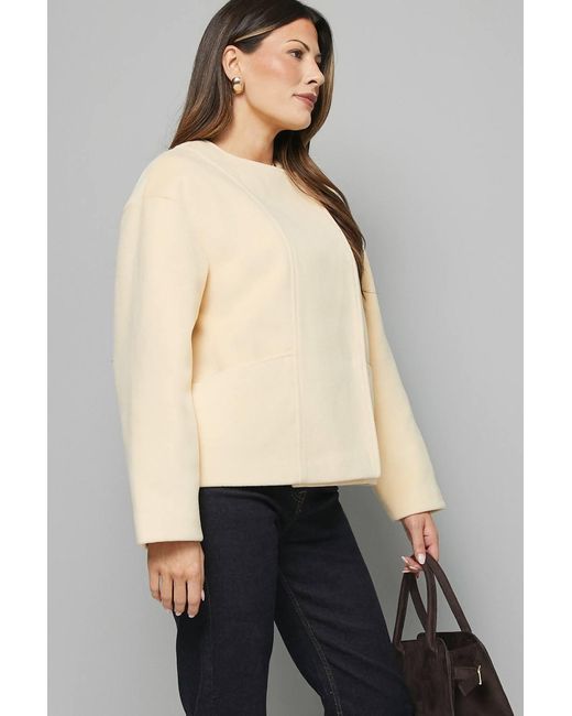 Wallis Natural Short One Button Jacket