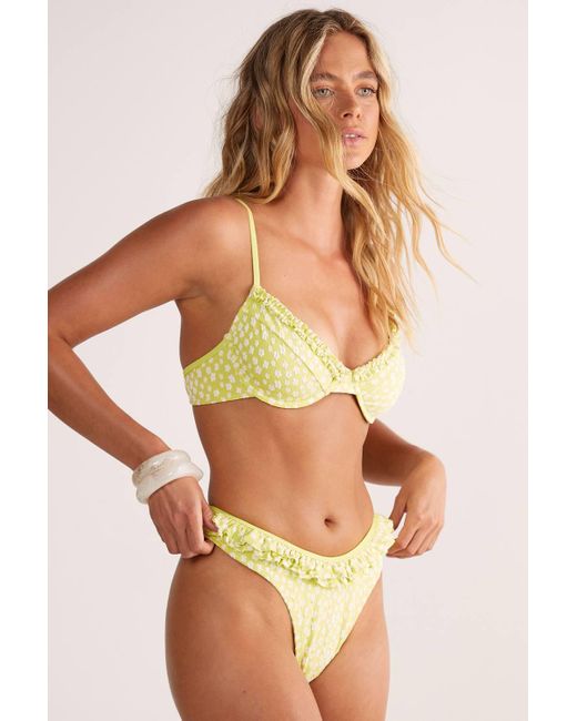 Nasty Gal Green Textured Floral Underwire Bikini Set