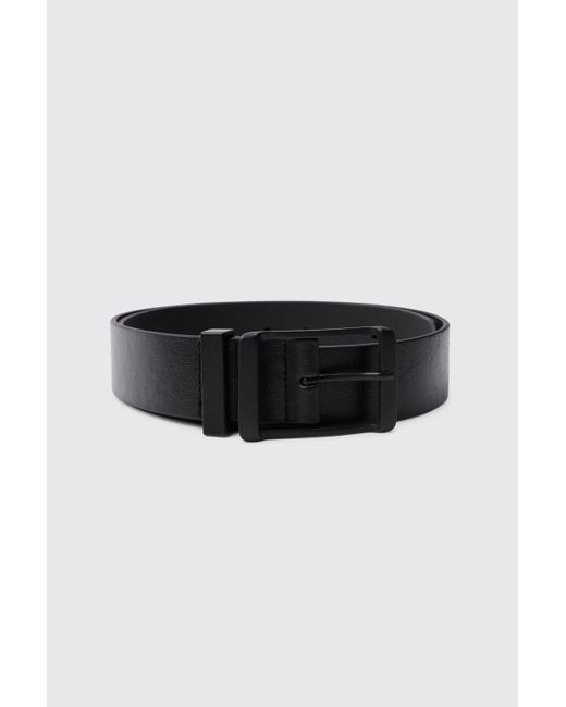 BoohooMAN Black Tonal Faux Leather Belt for men