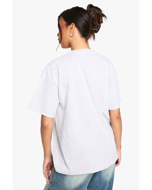 Boohoo White Forever My Own Muse Oversized Printed T-Shirt