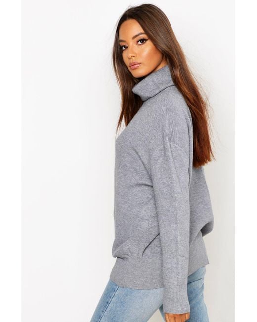 Womens Ladies Hanky Hem Marl Knitted Baggy Oversized Knitwear Swing Dress Top