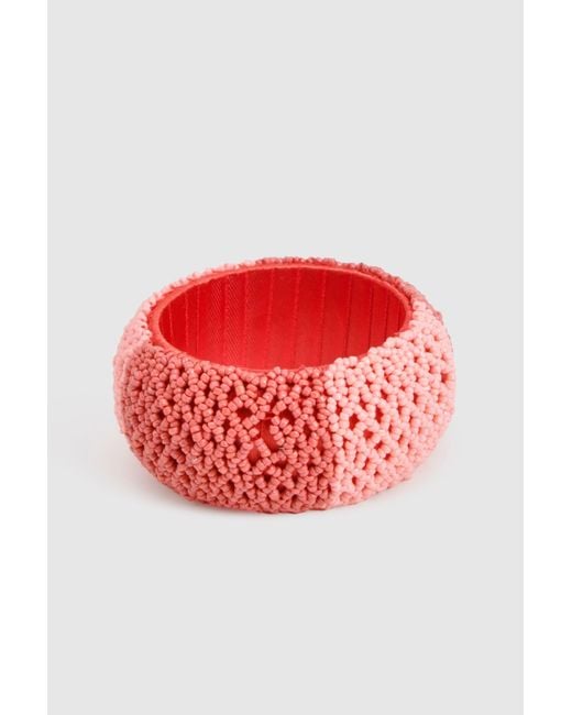 Boohoo Pink Beaded Bangle