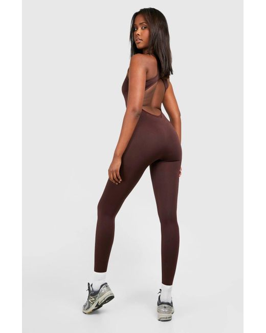 Boohoo Red Open Back Seamless Unitard
