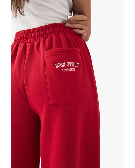 Pantalón Deportivo Recto Con Estampado Dsgn Boohoo de color Red