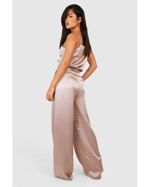 Boohoo satin shop trousers