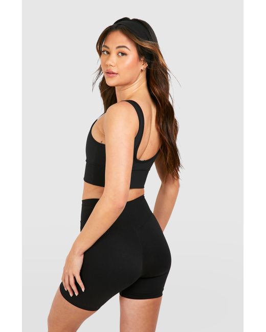 DSGN Studio Black Ultra Sculpt Padded Deep Hem Light Support Sports Bra