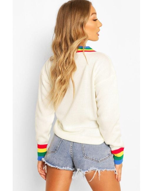 rainbow cropped sweater