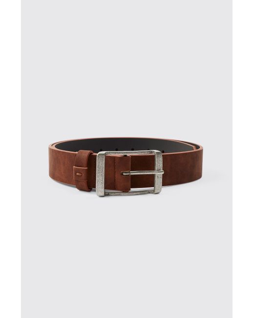 Boohoo Brown Distressed Faux Leather Belt