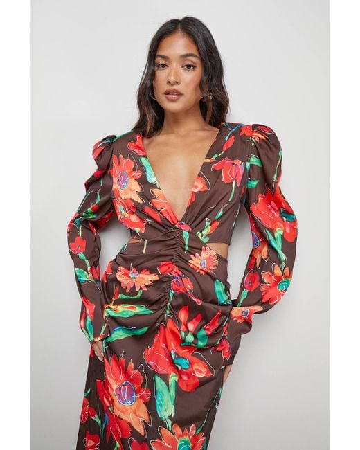 red plunge midi dress F erica Plunge Maxi Dress Red | Red | Womens