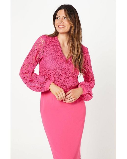 Wallis Pink Lace Overlay Two