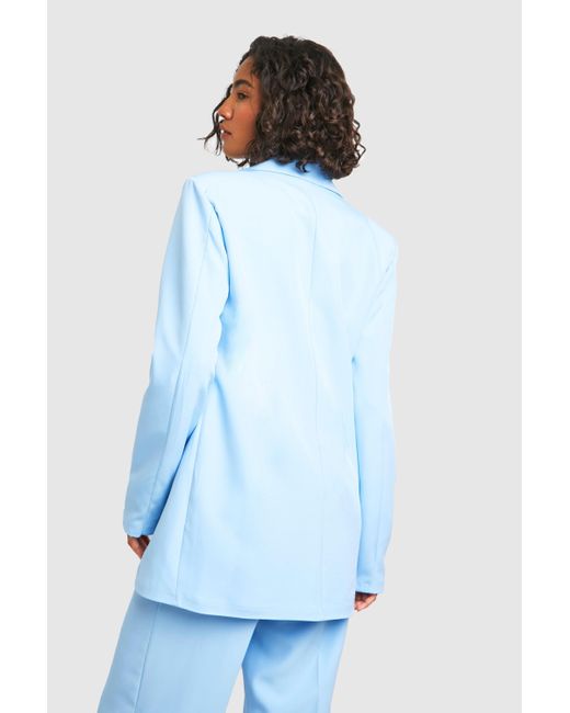 Boohoo Blue Tall Woven Tailored Oversized Blazer
