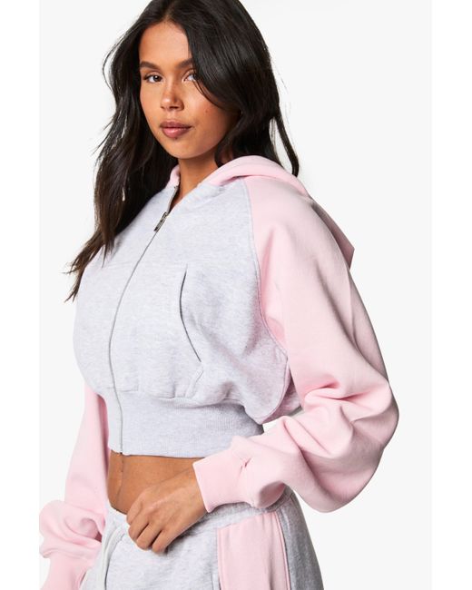 Sudadera Recta De Raglán Con Capucha Boohoo de color White