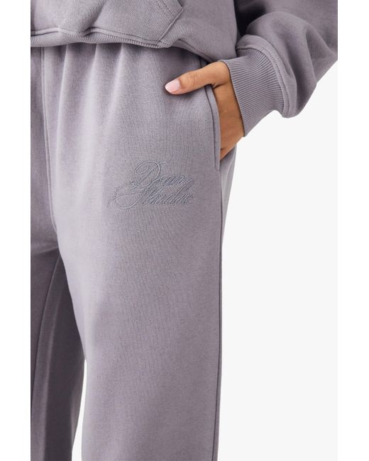 Pantalón Deportivo Recto Con Bordado Dsgn Studio Boohoo de color Purple