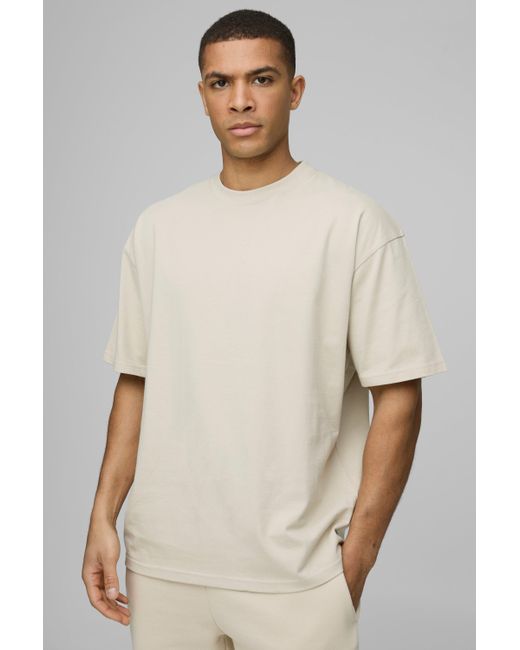BoohooMAN 2er-Pack Oversize Rundhals T-Shirts in Natural für Herren