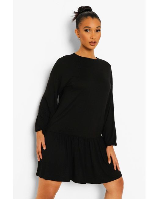 Boohoo black dress long sleeve Clearance