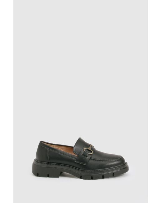 Boohoo Black T Bar Chunky Loafer