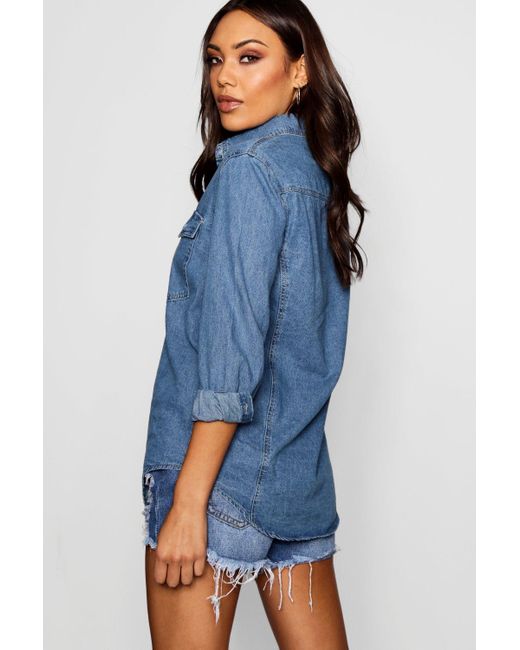 oversized denim shirt ladies