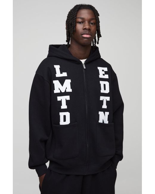 Sudadera Oversize Con Capucha Y Cremallera Lmtd Edtn Boohoo de color Blue