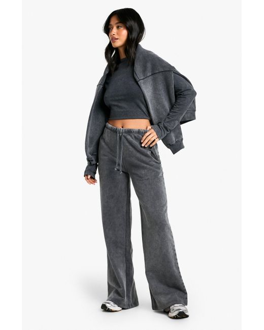Pantalón Deportivo Petite De Pernera Ancha Boohoo de color Blue