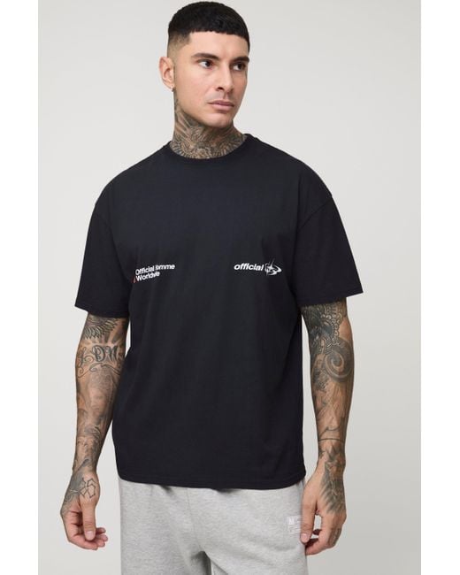 BoohooMAN Tall Oversize T-Shirt mit Official Moto Print in Blue für Herren