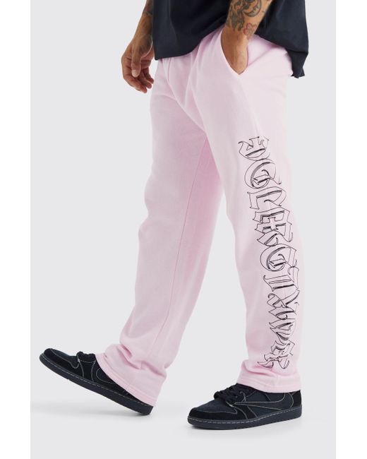 BoohooMAN Worldwide Jogginghose mit geradem Bein in Pink für Herren | Lyst  DE